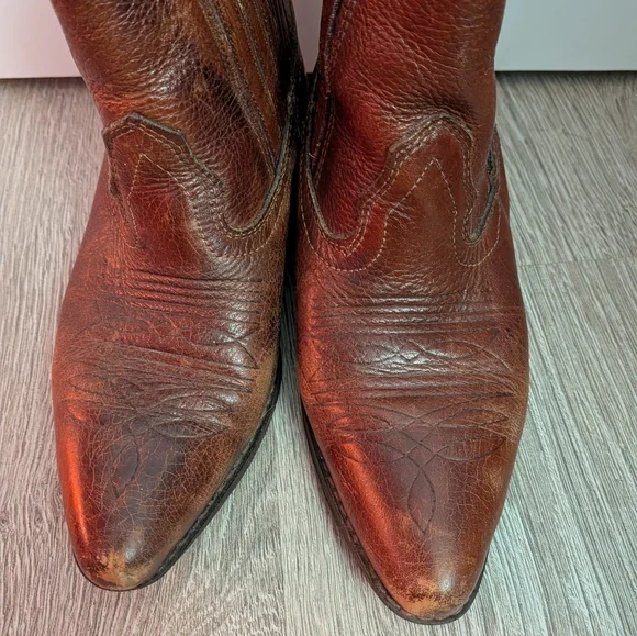 Joe Sanchez Vintage Brown Cowboy Boots - Picture 3 of 9
